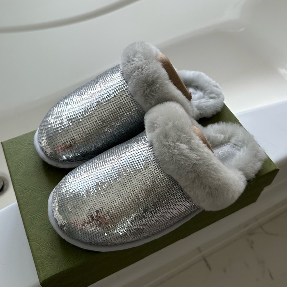 UGG Shoes - UGG Sequin Fur-Lined Slippers